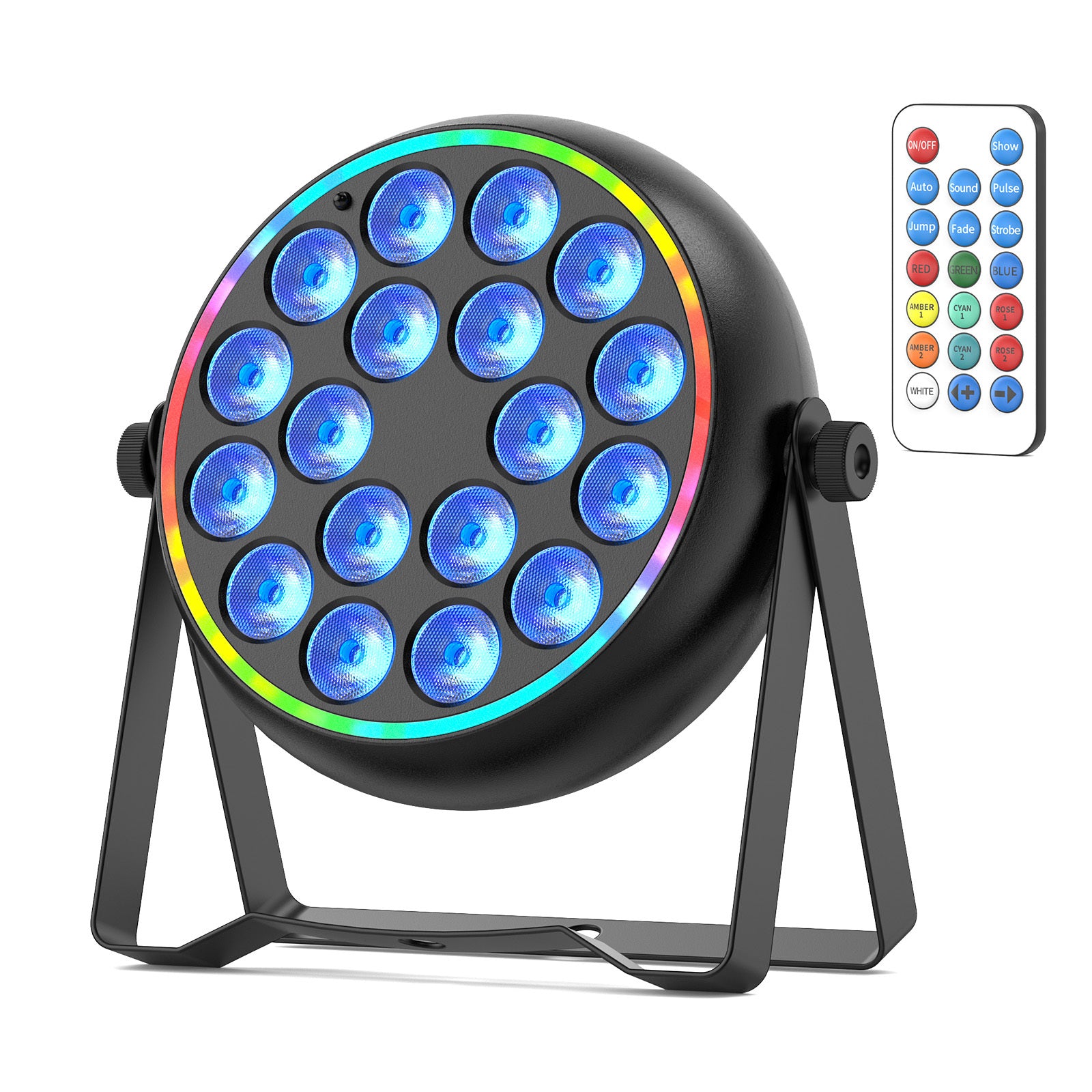 18 LEDs Par Light LED RGBW with Dynamic Light Strip Remote DMX Control for Party Club Wedding