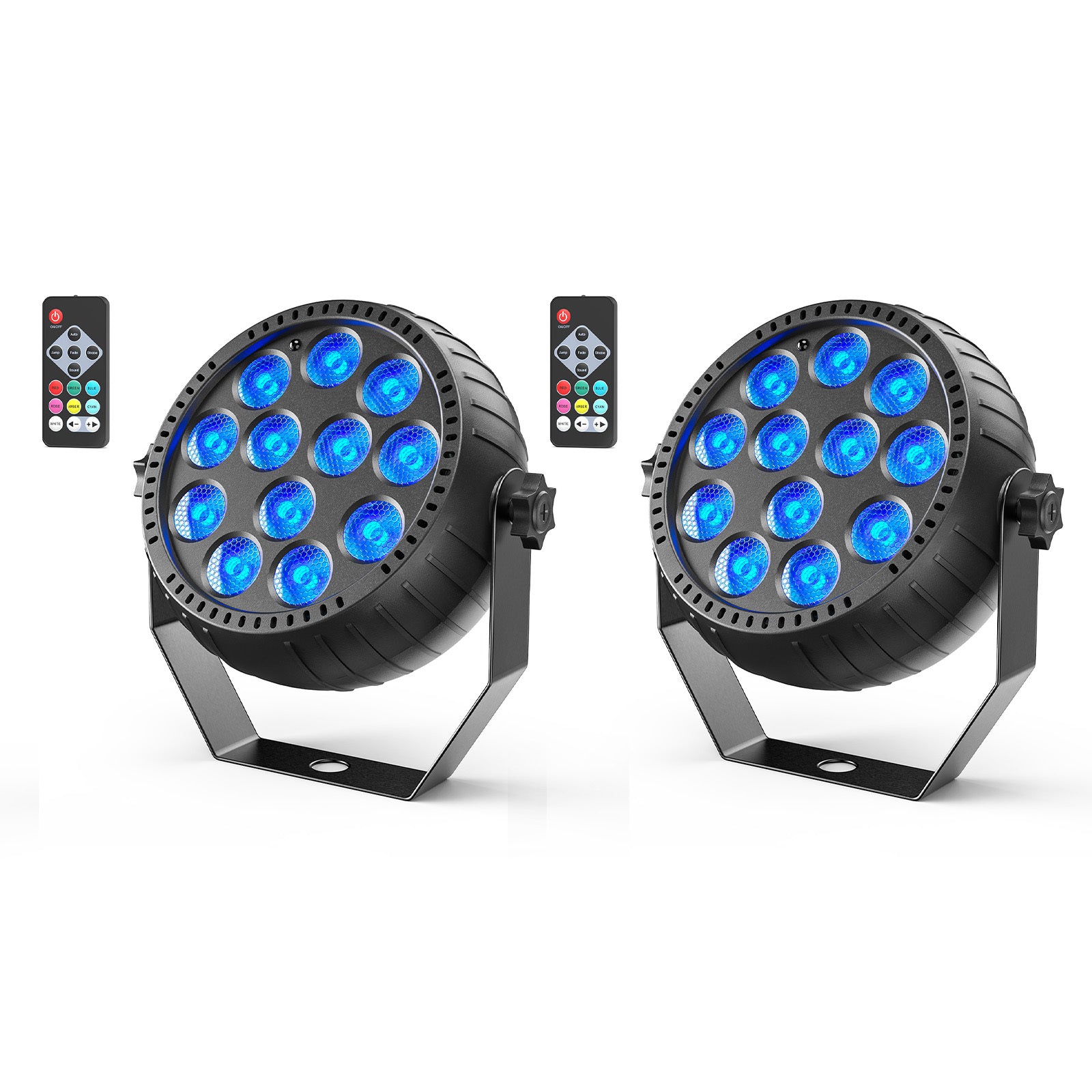 LED Par Lights Rechargeable Stage Light with Remote Control DJ Uplighting for Wedding Party Club Stage Lighting, 2pcs