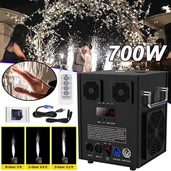 JAJALUYA Cold Spark Machine 700W Smart DMX Control Stage Effect Firework Machine for Party Wedding Musical Show