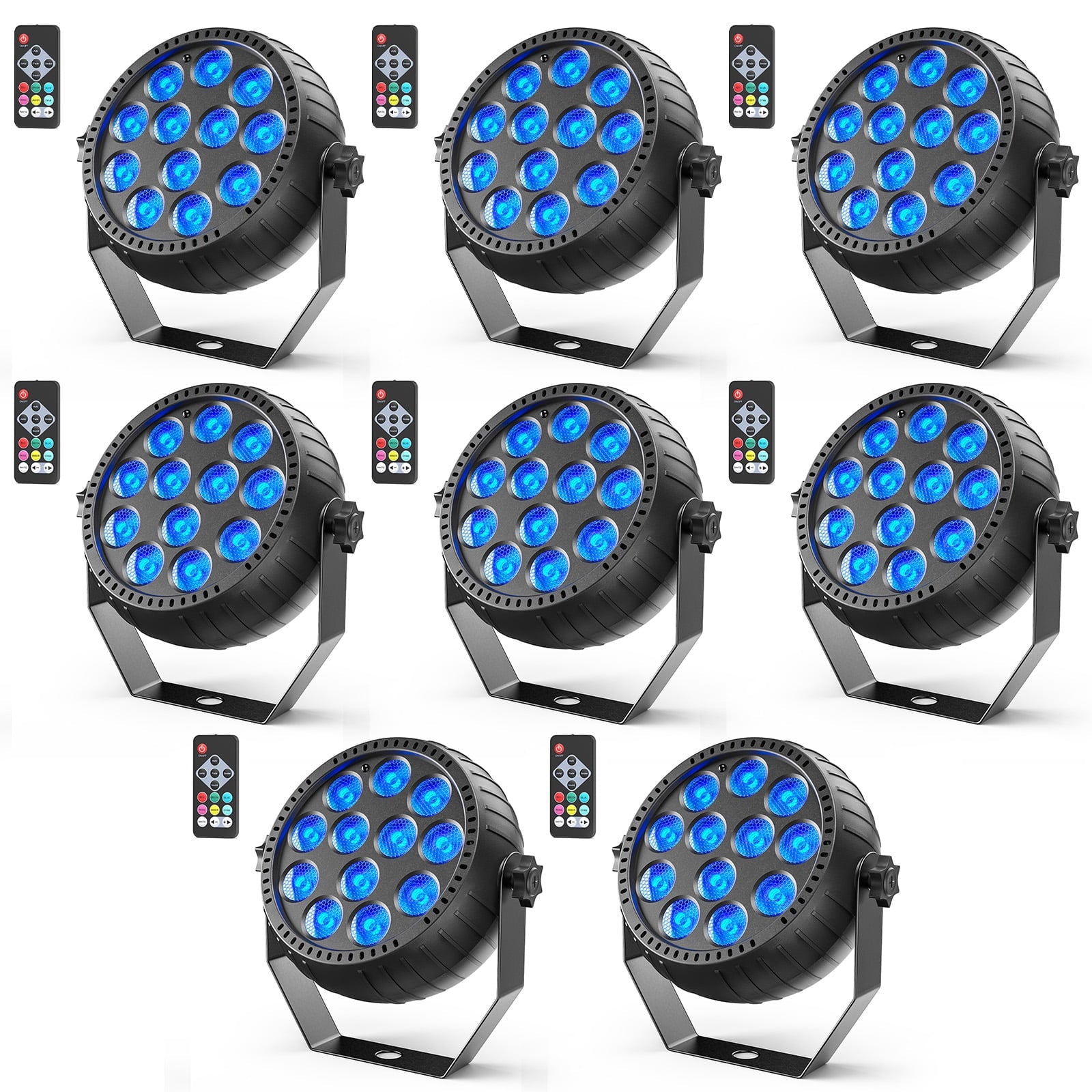 LED Par Lights Rechargeable Stage Light with Remote Control DJ Uplighting for Wedding Party Club Stage Lighting,8pcs
