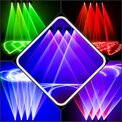 DMX512 LED Indoor Stage Lights RGB Laser Scanner Beam Effect Stage Light Sound Activated Bedroom Laser Projector Lighting Show