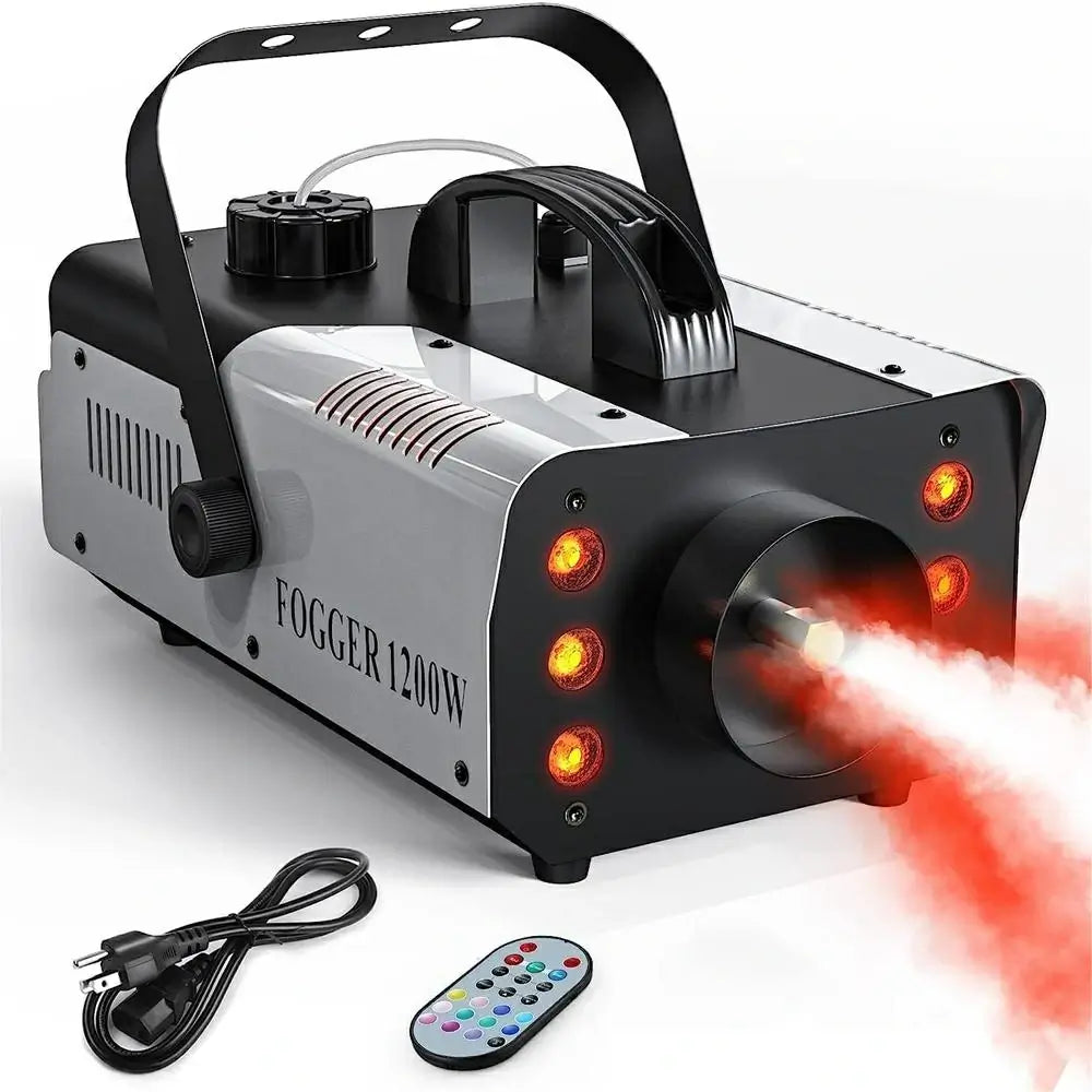 Fog Machine 1200W with Wireless Remote Control and 6 LED Lights ...