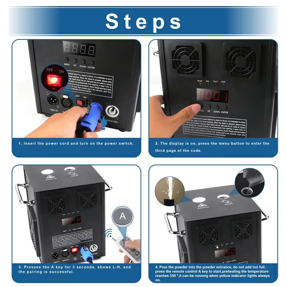 Cold Spark Machine Stage Equipment with Wireless Remote DMX Control ...