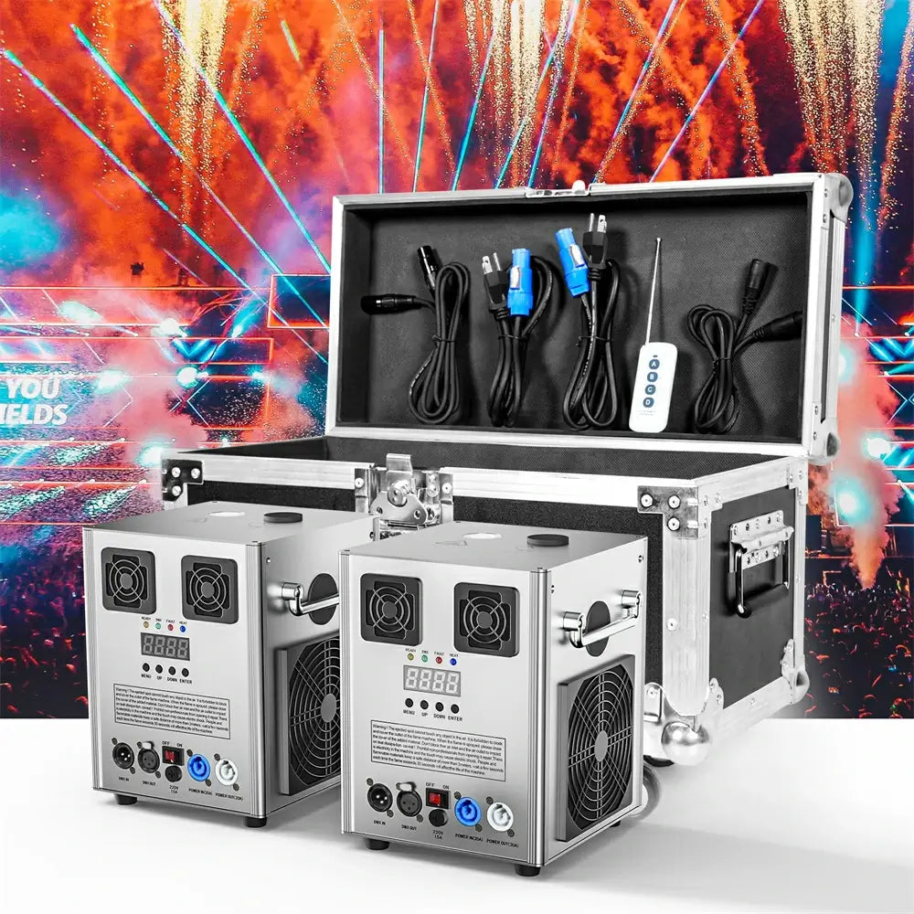 (Silver)Cold Spark Machine Stage Equipment Special Effect Machine with Wireless Remote Control Smart DMX Control