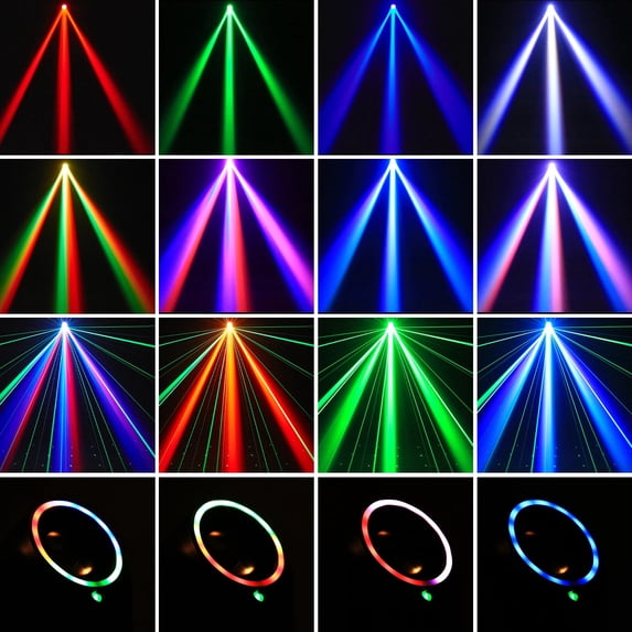 Wondnuga 2Pack Mini Moving Head Stage Lighting with RGBW LED String DMX 512 Beam DJ Light for Disco Club Party