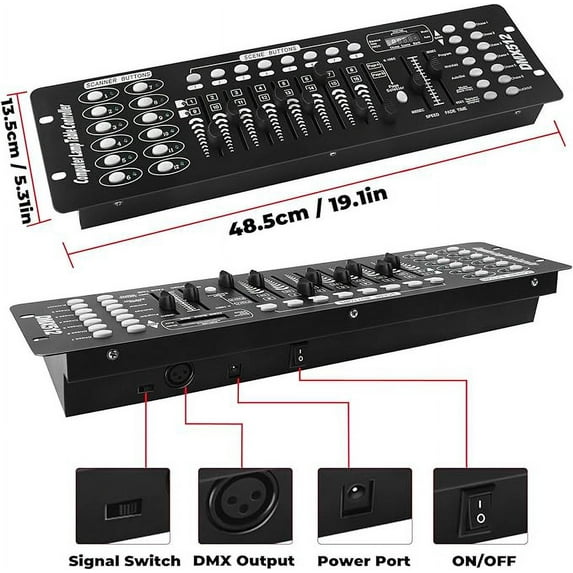 DMX512 Controller 192CH for Stage Bar DJ Disco Lighting