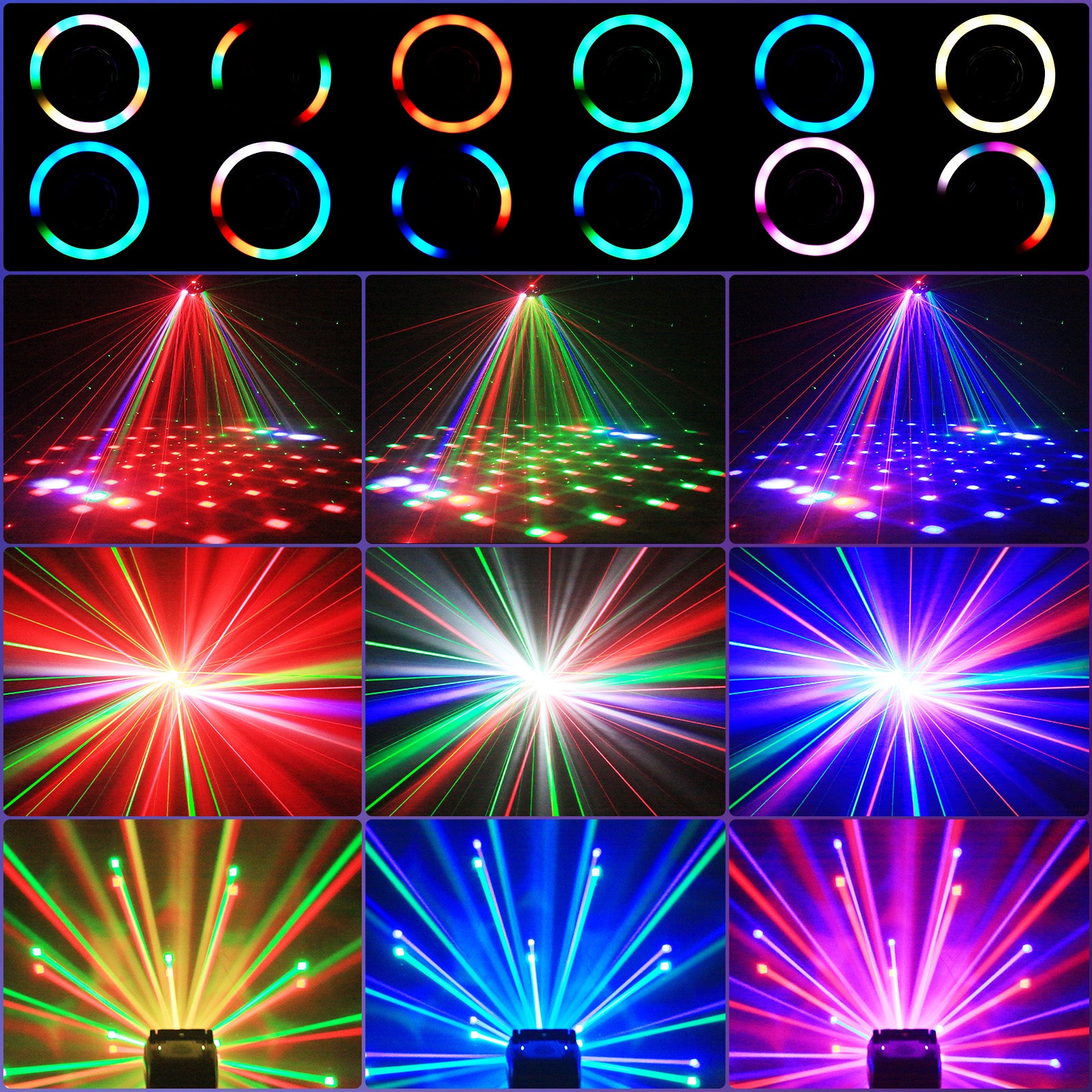 2-Pack 65W RGBW Dual-Arm Stage Light with Starry Effect - Remote/DMX512/Auto/Sound Control for DJ Parties & Events