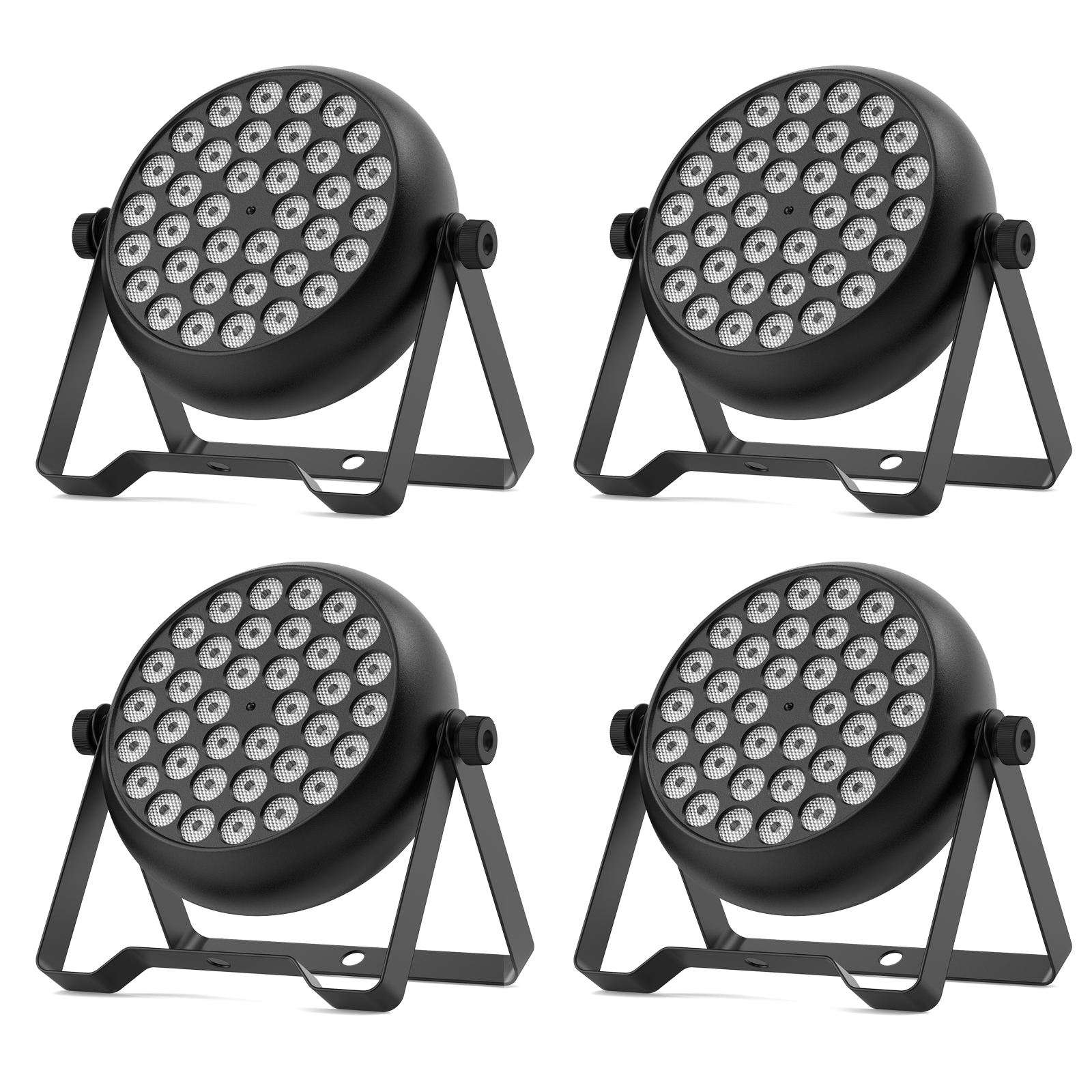 4 Pack 36-LED RGB Par Lights - Sound Active/DMX/Remote Control for DJ, Wedding, Stage & Event Lighting