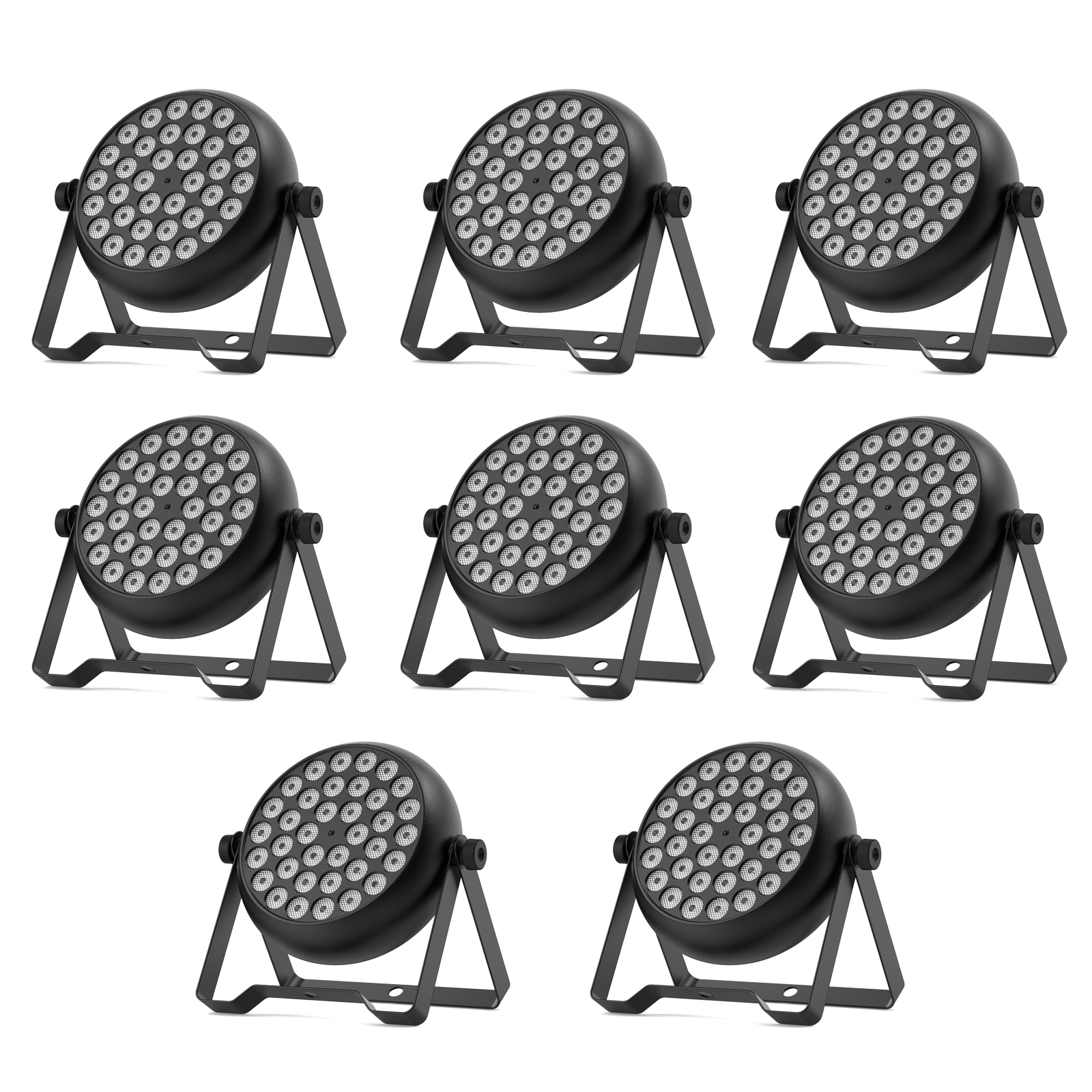 8 Pack 150W RGBW COB LED Dyeing Par Light Controlled by DMX, AUTO, Sound-activated Ideal for Bars, Birthday Parties, Clubs, KTV and a Variety of Entertainment Venues