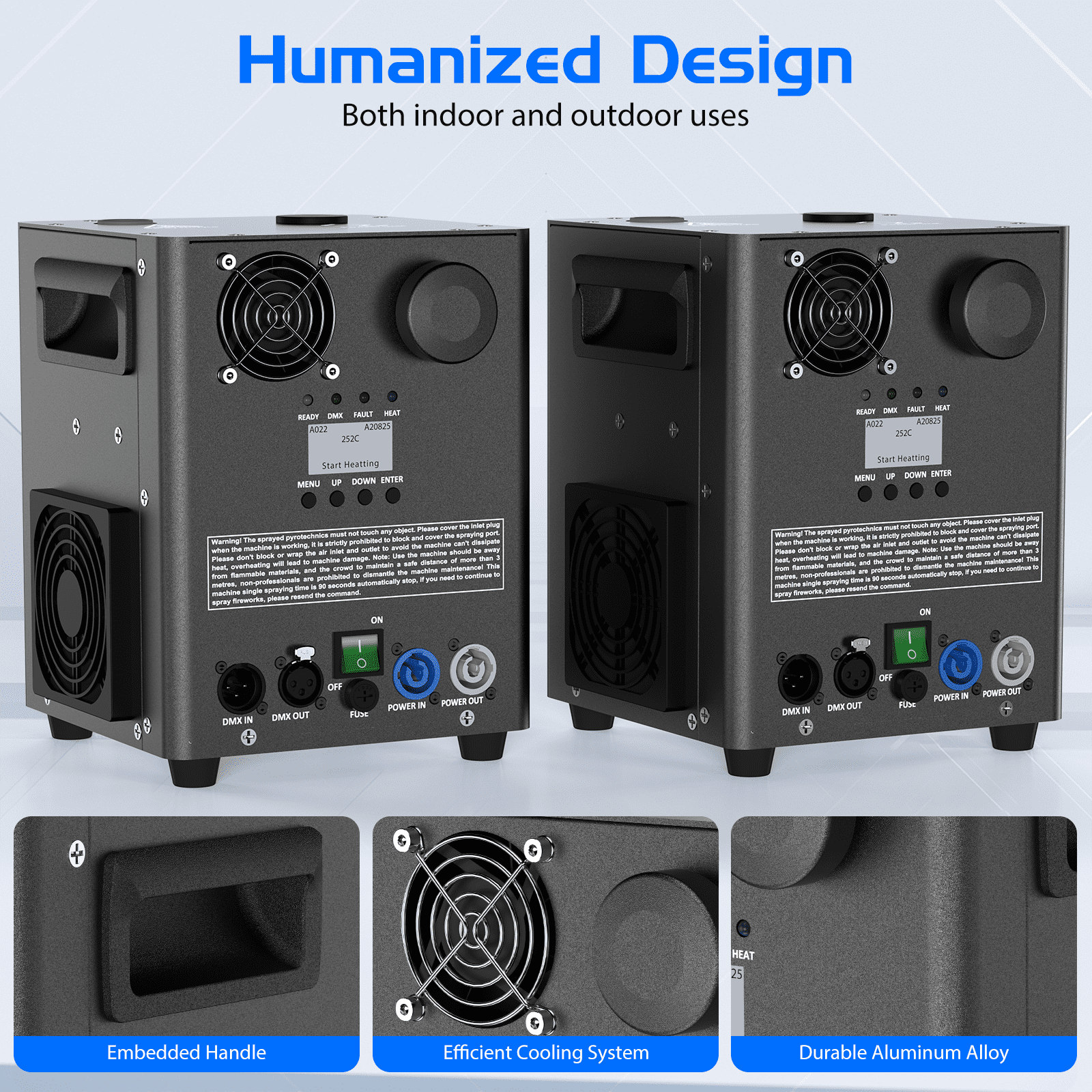 2Pack 800W Cold Spark Machine Spraying Electronic Flower Effect Machine w/ Remote Control DMX512 for Wedding Musical (Black)