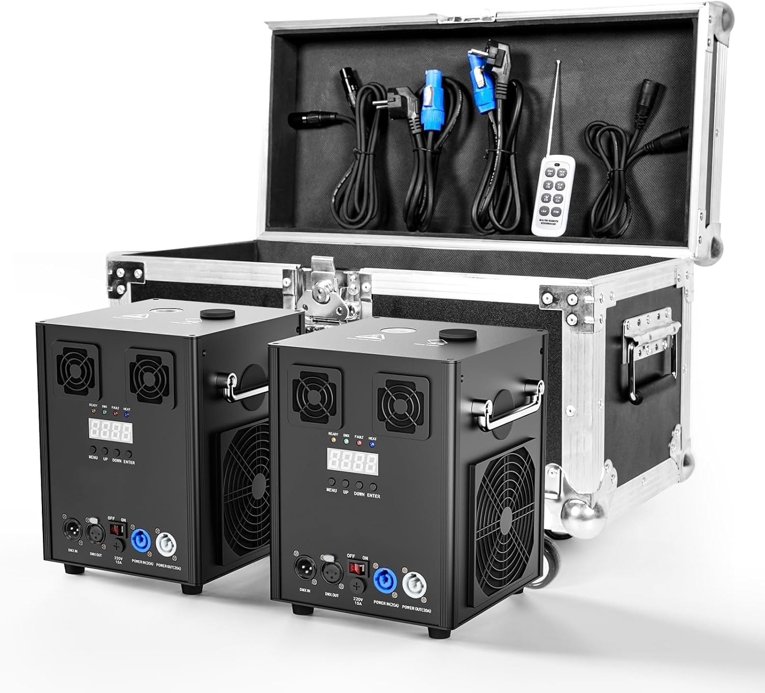 2Pack 700W Cold Spark Machine with Flight Case - DMX512 Stage Effect Machine for Wedding DJ Disco (Black)