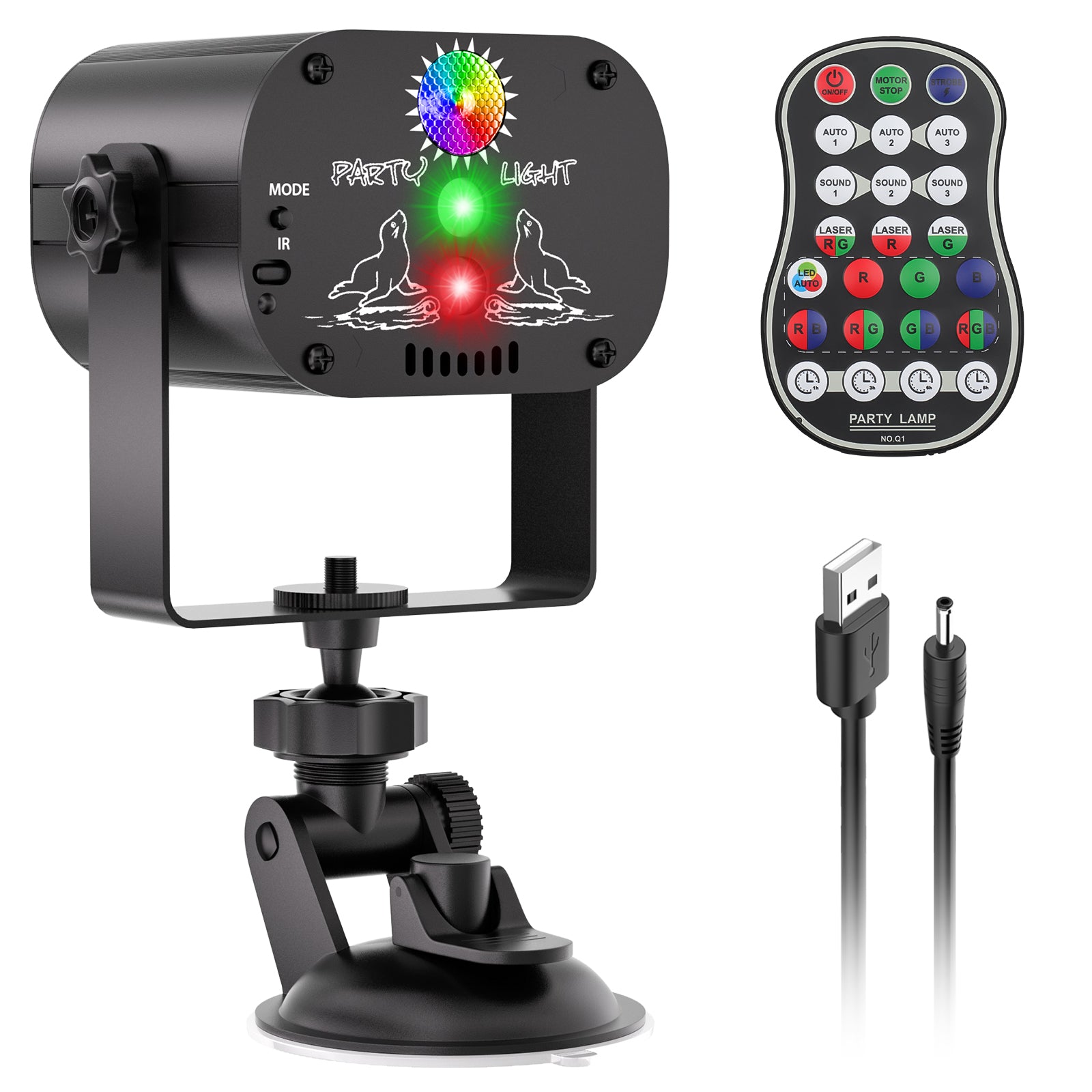 DJ Disco Stage Party Lights RGB LED Outdoor Stage Laser Projector Sound Activated Strobe Lights with Remote Control for Christmas Dance Show Club Wedding