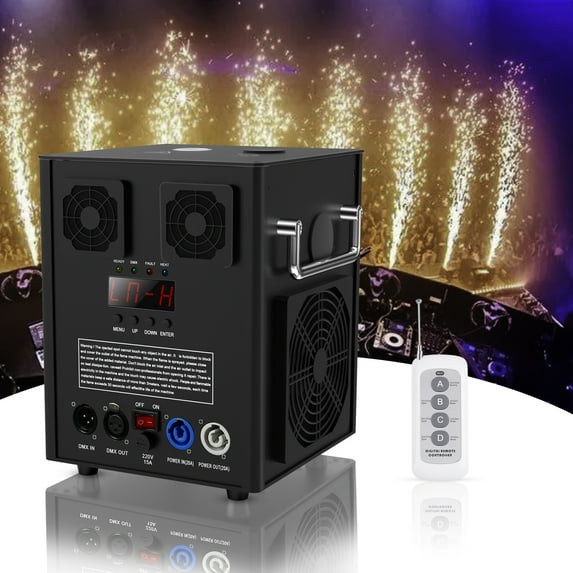 JAJALUYA Cold Spark Machine 700W Smart DMX Control Stage Effect Firework Machine for Party Wedding Musical Show